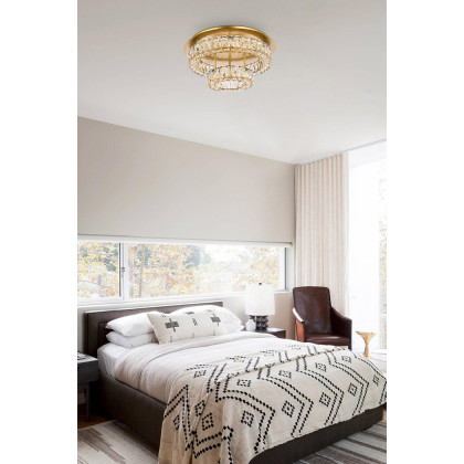 Elegant Monroe Led Flush Mount - Gold, L 22", 2 Lights (3503F22L2G)