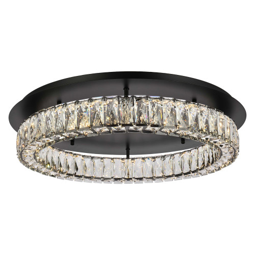 Elegant Monroe Led Flush Mount - Black, L 26" (3503F26BK)