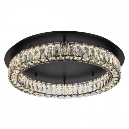 Elegant Monroe Led Flush Mount - Black, L 26" (3503F26BK)
