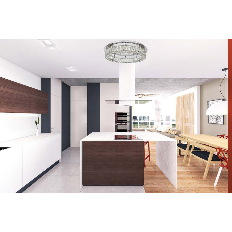 Elegant Monroe Led Flush Mount - Chrome, L 26" (3503F26C)