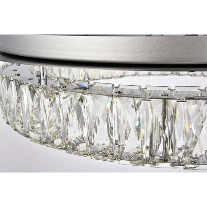 Elegant Monroe Led Flush Mount - Chrome, L 26" (3503F26C)