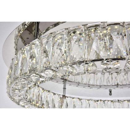Elegant Monroe Led Flush Mount - Chrome, L 26" (3503F26C)