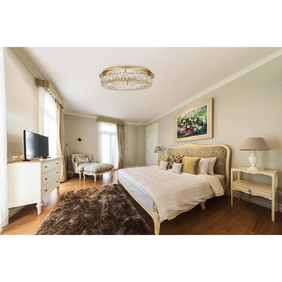 Elegant Monroe Led Flush Mount - Gold, L 26" (3503F26G)