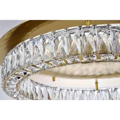 Elegant Monroe Led Flush Mount - Gold, L 26" (3503F26G)