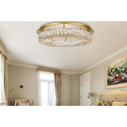Elegant Monroe Led Flush Mount - Gold, L 26" (3503F26G)