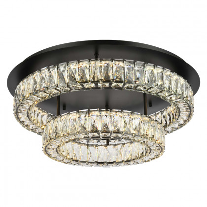 Elegant Monroe Led Flush Mount - Black, L 26", 2 Lights (3503F26L2BK)