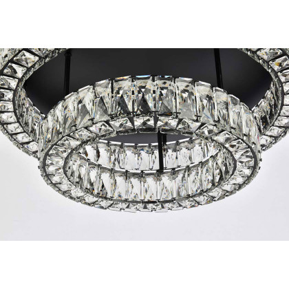 Elegant Monroe Led Flush Mount - Black, L 26", 2 Lights (3503F26L2BK)