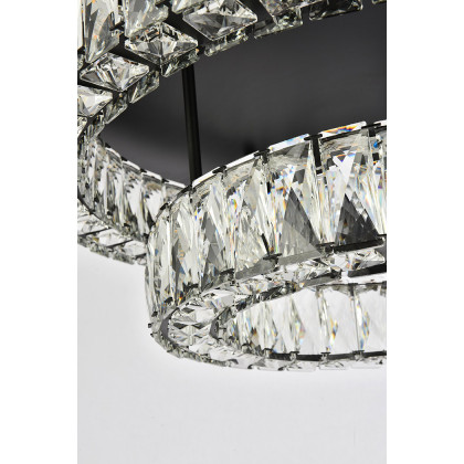 Elegant Monroe Led Flush Mount - Black, L 26", 2 Lights (3503F26L2BK)