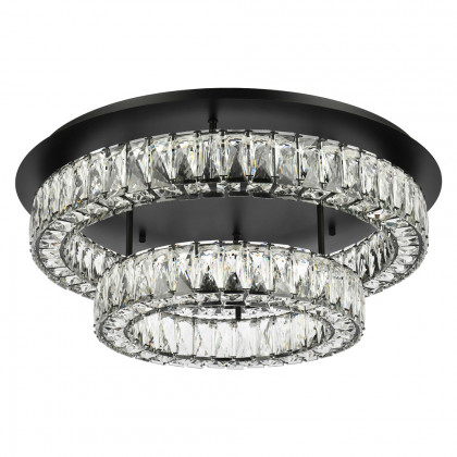 Elegant Monroe Led Flush Mount - Black, L 26", 2 Lights (3503F26L2BK)