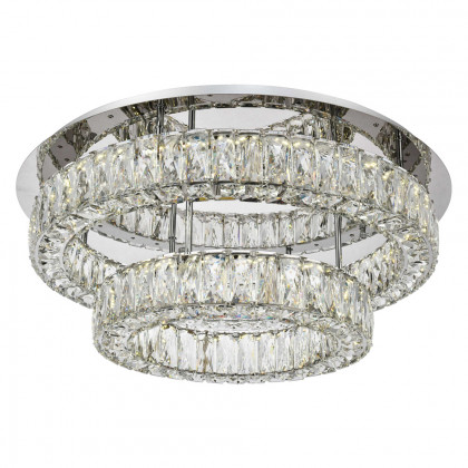 Elegant Monroe Led Flush Mount - Chrome, L 26", 2 Lights (3503F26L2C)