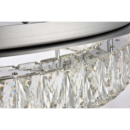 Elegant Monroe Led Flush Mount - Chrome, L 26", 2 Lights (3503F26L2C)