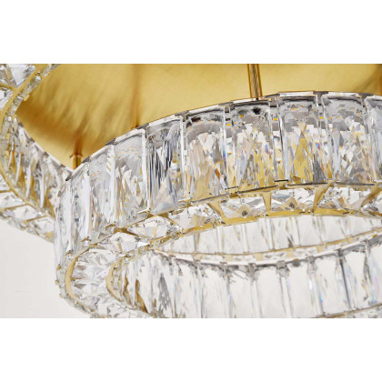 Elegant Monroe Led Flush Mount - Gold, L 26", 2 Lights (3503F26L2G)
