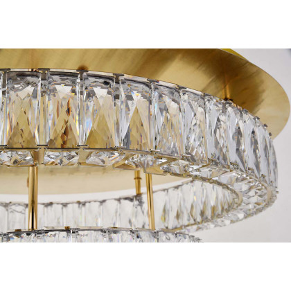 Elegant Monroe Led Flush Mount - Gold, L 26", 2 Lights (3503F26L2G)
