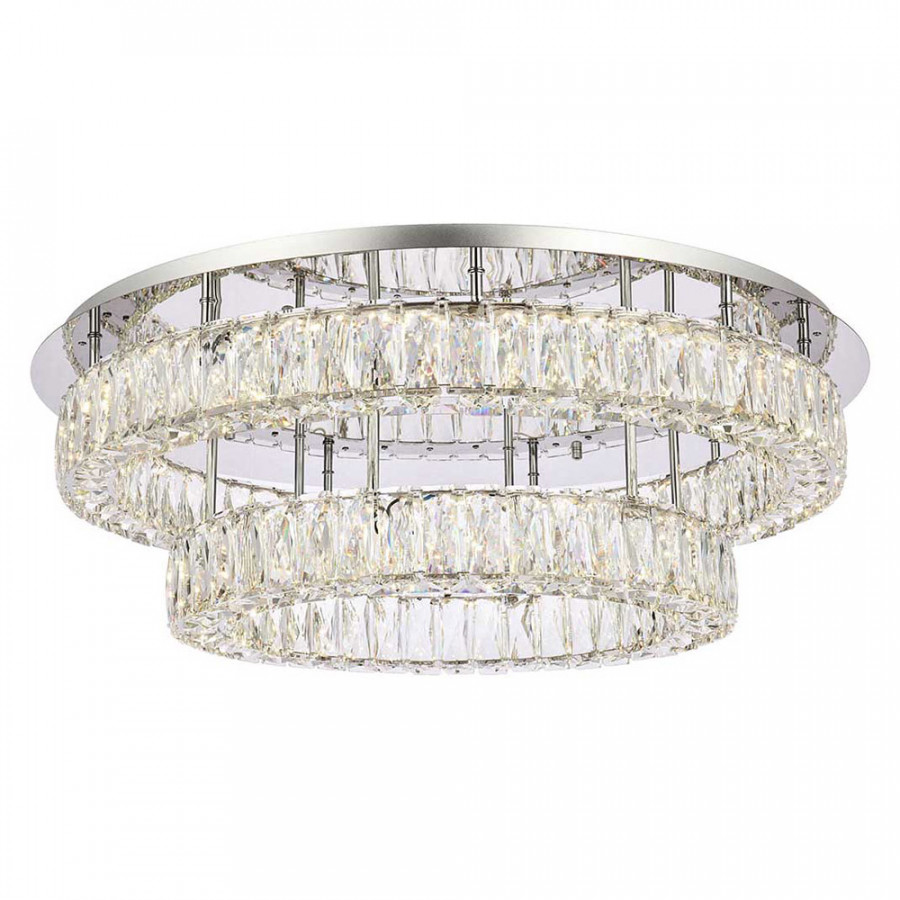 Elegant Monroe Led Flush Mount - Chrome, L 30", 2 Lights (3503F30L2C)