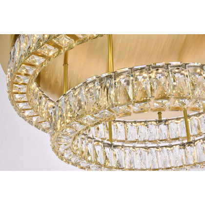 Elegant Monroe Led Flush Mount - Gold, L 30", 2 Lights (3503F30L2G)