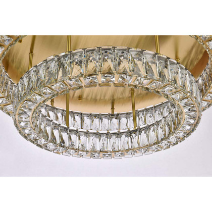Elegant Monroe Led Flush Mount - Gold, L 30", 2 Lights (3503F30L2G)