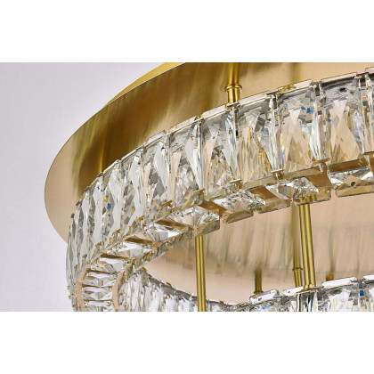 Elegant Monroe Led Flush Mount - Gold, L 30", 2 Lights (3503F30L2G)