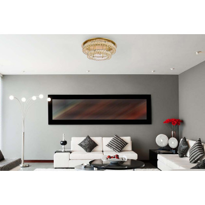 Elegant Monroe Led Flush Mount - Gold, L 30", 2 Lights (3503F30L2G)