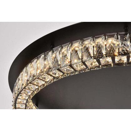 Elegant Monroe Led Flush Mount - Black, L 33" (3503F33BK)