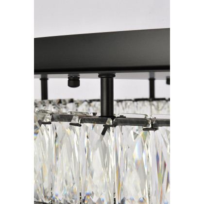Elegant Monroe Led Flush Mount - Black, L 33" (3503F33BK)