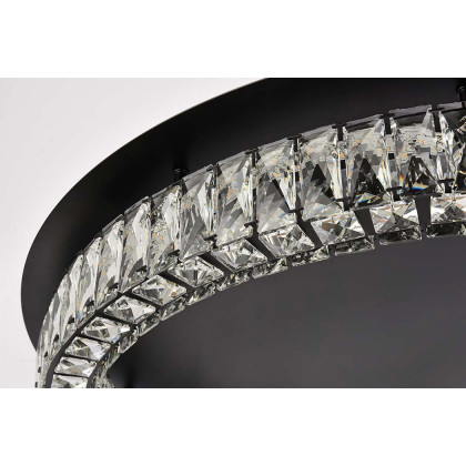 Elegant Monroe Led Flush Mount - Black, L 33" (3503F33BK)