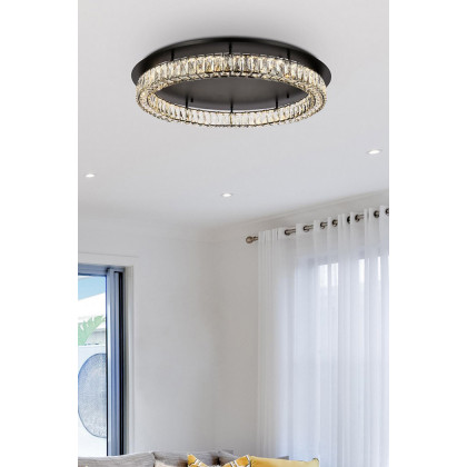 Elegant Monroe Led Flush Mount - Black, L 33" (3503F33BK)
