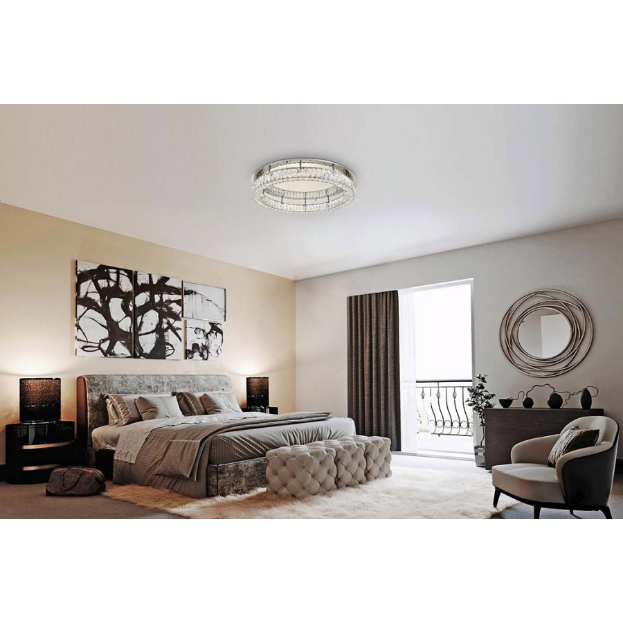 Elegant Monroe Led Flush Mount - Chrome, L 33" (3503F33C)