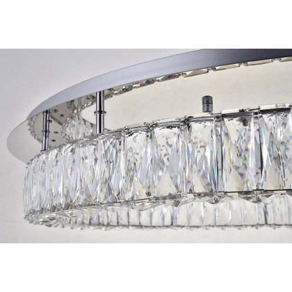 Elegant Monroe Led Flush Mount - Chrome, L 33" (3503F33C)