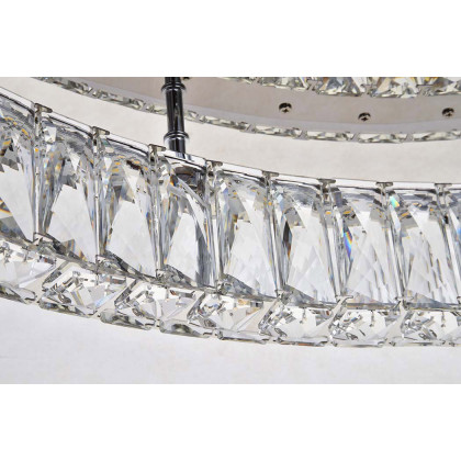 Elegant Monroe Led Flush Mount - Chrome, L 33" (3503F33C)