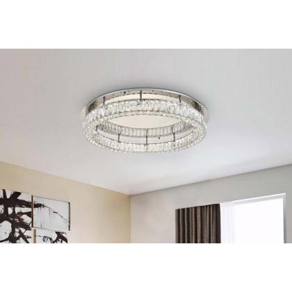 Elegant Monroe Led Flush Mount - Chrome, L 33" (3503F33C)
