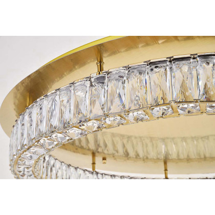Elegant Monroe Led Flush Mount - Gold, L 33" (3503F33G)