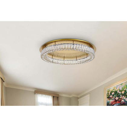 Elegant Monroe Led Flush Mount - Gold, L 33" (3503F33G)