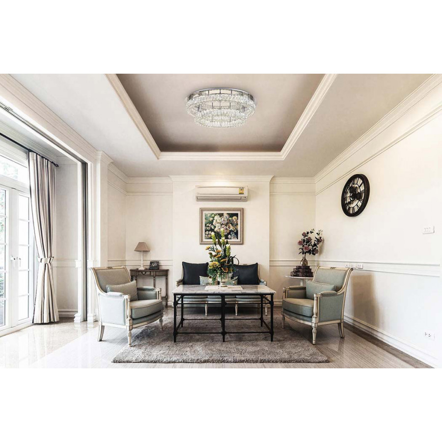 Elegant Monroe Led Flush Mount - Chrome, L 33", 2 Lights (3503F33L2C)