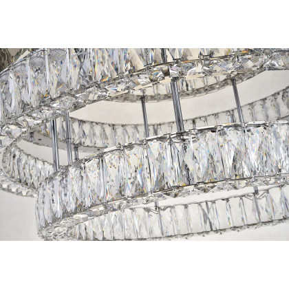 Elegant Monroe Led Flush Mount - Chrome, L 33", 2 Lights (3503F33L2C)