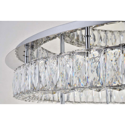 Elegant Monroe Led Flush Mount - Chrome, L 33", 2 Lights (3503F33L2C)