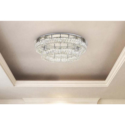 Elegant Monroe Led Flush Mount - Chrome, L 33", 2 Lights (3503F33L2C)