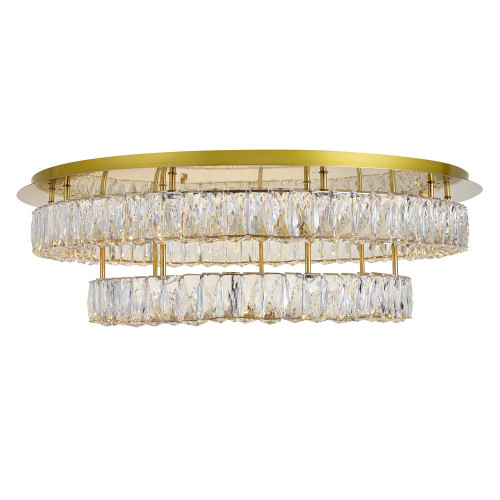 Elegant Monroe Led Flush Mount - Gold, L 33", 2 Lights (3503F33L2G)