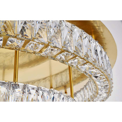 Elegant Monroe Led Flush Mount - Gold, L 33", 2 Lights (3503F33L2G)