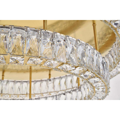 Elegant Monroe Led Flush Mount - Gold, L 33", 2 Lights (3503F33L2G)