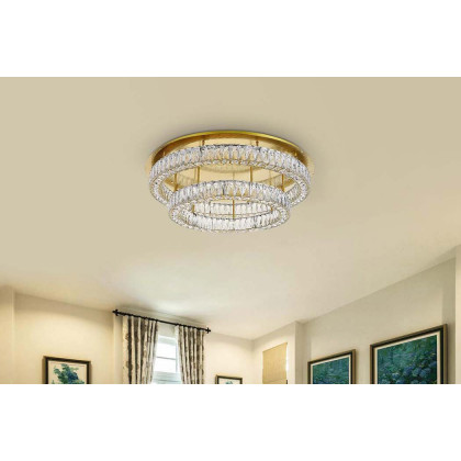 Elegant Monroe Led Flush Mount - Gold, L 33", 2 Lights (3503F33L2G)