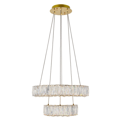 Elegant Monroe 5 Tier Led Chandelier - Gold, L 17.7" (3503G18G)