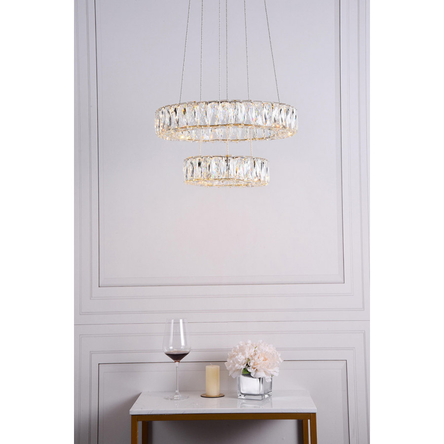 Elegant Monroe 5 Tier Led Chandelier - Gold, L 17.7" (3503G18G)