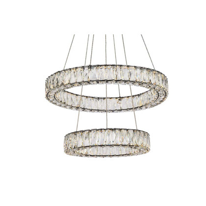 Elegant Monroe 5 Tier Led Chandelier - Black, L 24" (3503G24BK)