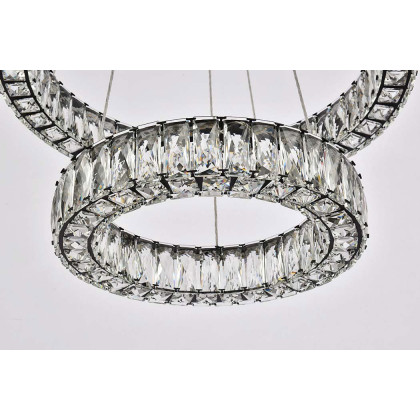 Elegant Monroe 5 Tier Led Chandelier - Black, L 24" (3503G24BK)