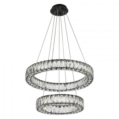 Elegant Monroe 5 Tier Led Chandelier - Black, L 24" (3503G24BK)