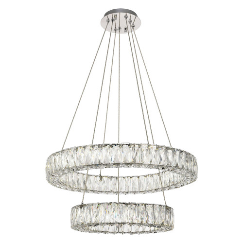 Elegant Monroe 5 Tier Led Chandelier - Chrome, L 23.6" (3503G24C)