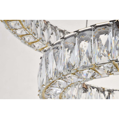 Elegant Monroe 5 Tier Led Chandelier - Gold, L 23.6" (3503G24G)