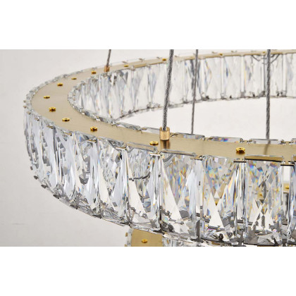 Elegant Monroe 5 Tier Led Chandelier - Gold, L 23.6" (3503G24G)