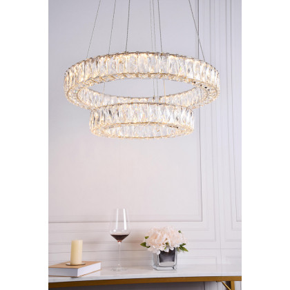 Elegant Monroe 5 Tier Led Chandelier - Gold, L 23.6" (3503G24G)