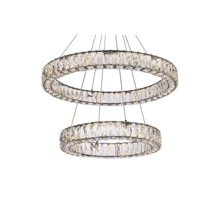 Elegant Monroe 5 Tier Led Chandelier - Black, L 28" (3503G28BK)